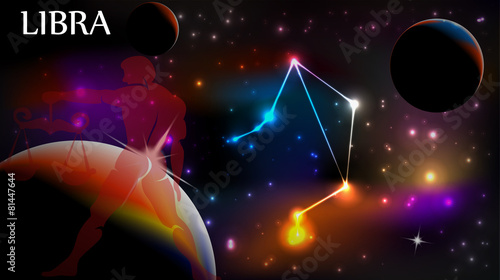 Libra Astrological Sign and copy space