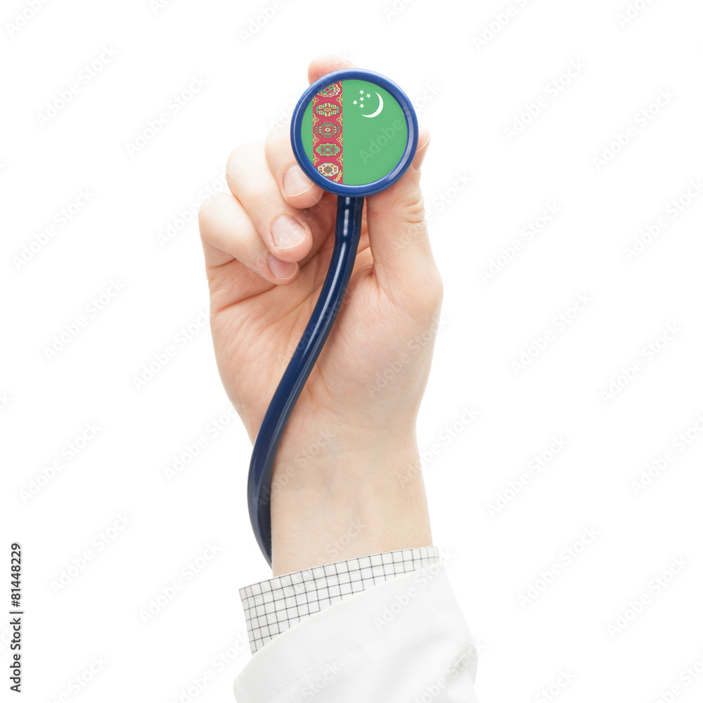 Fototapeta premium Stethoscope with flag series - Turkmenistan