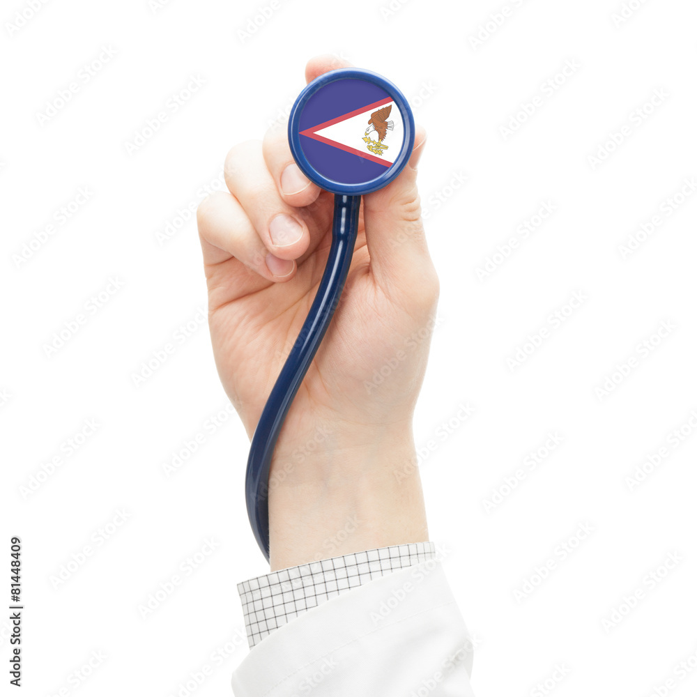 Fototapeta premium Stethoscope with flag series - American Samoa