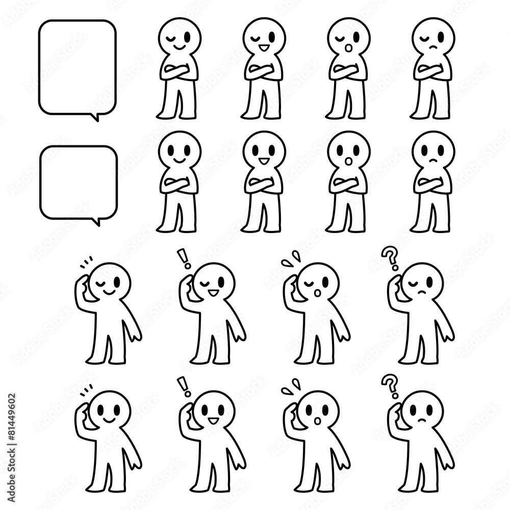 腕組 頭を触る 01 Stock ベクター Adobe Stock