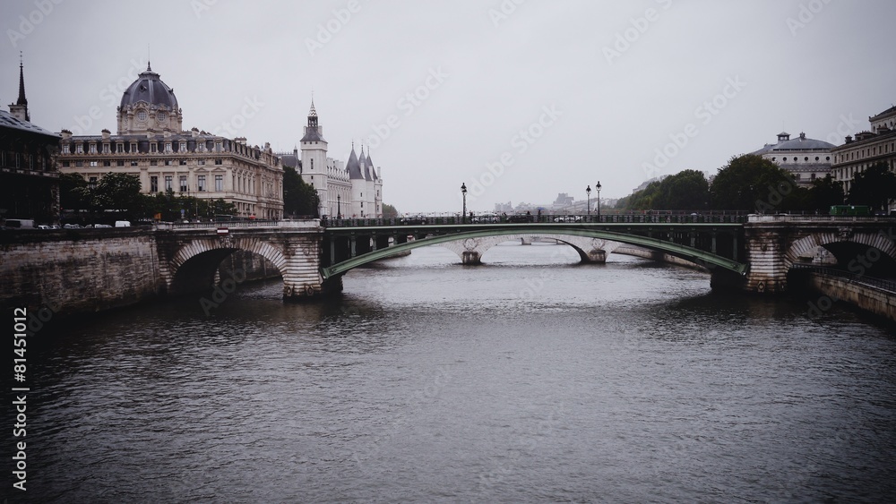 Overcast Paris river