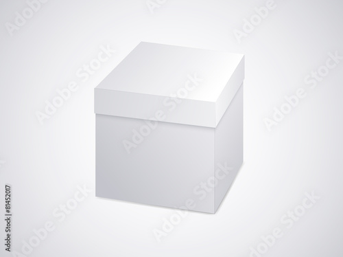 Blank closed box on white background