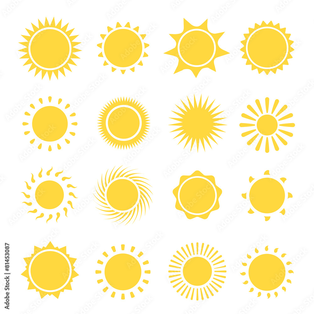 Sun icons collection. illustration Sun icons collection. illustration