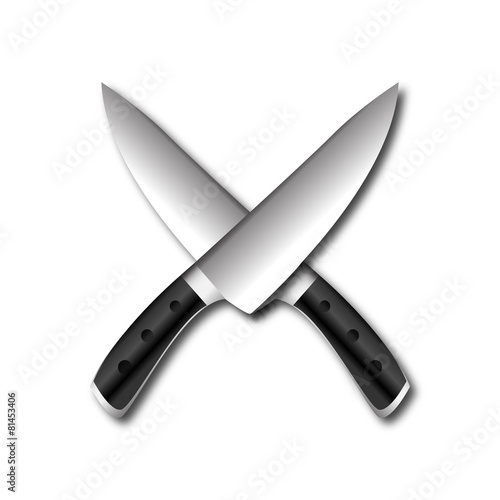 Illustration of two kitchen knifes