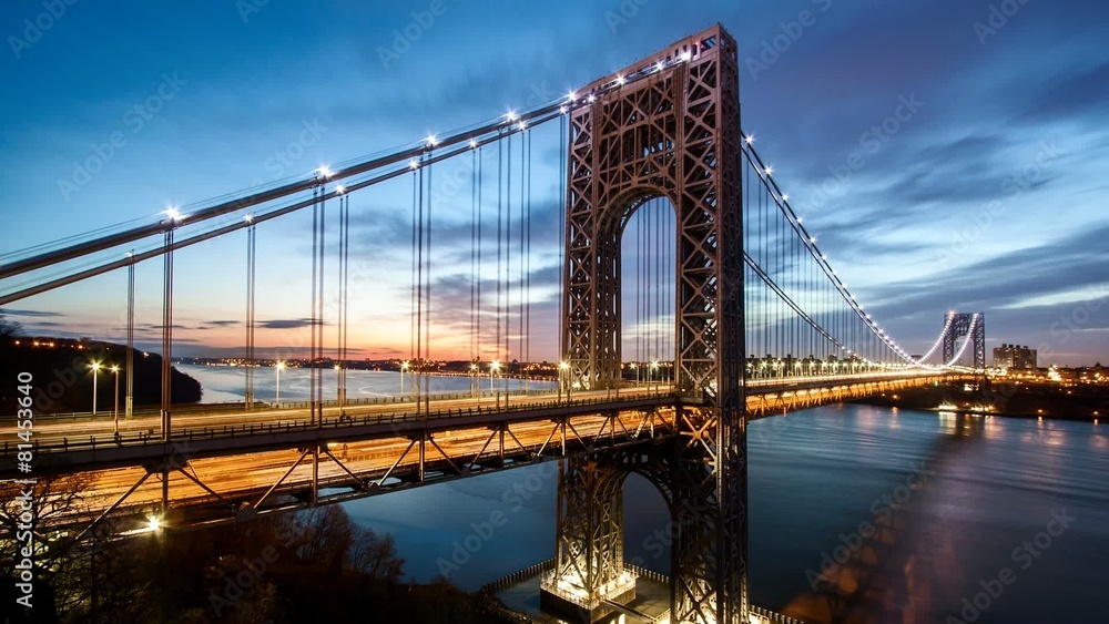 George Washington Bridge traffic at sunsrise