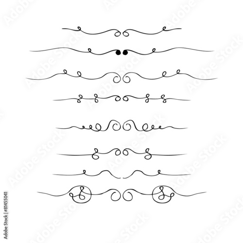 Hand drawn pen and ink style illustration of different borders