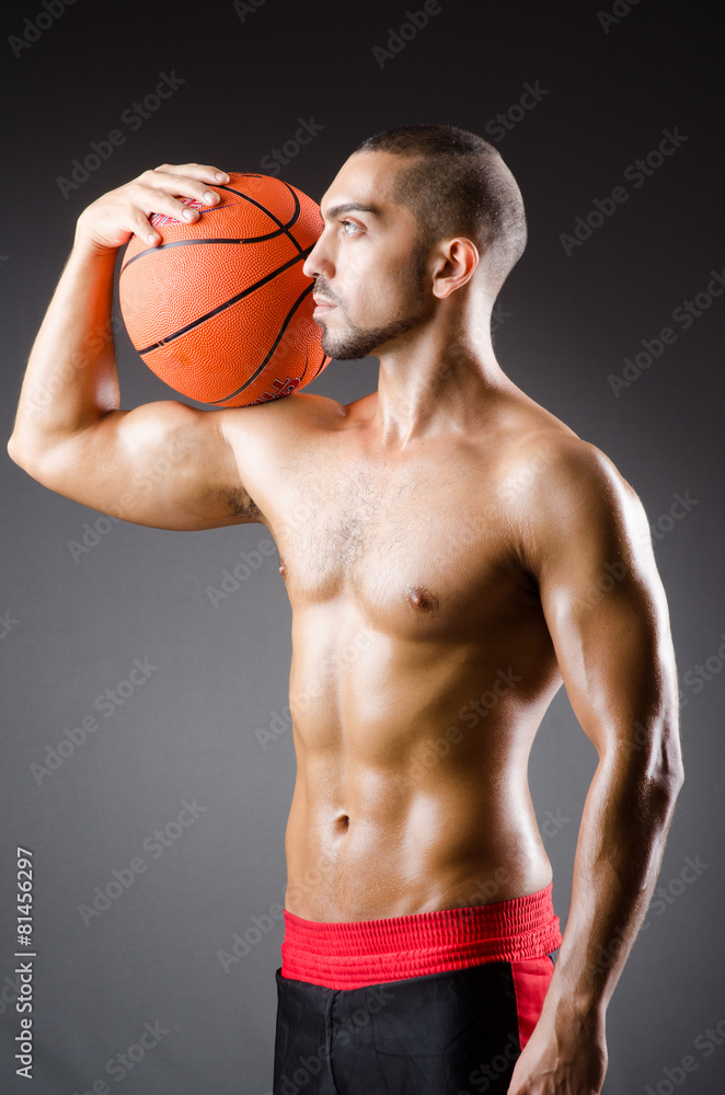 Young basketball player isolated on white Young basketball player isolated on white