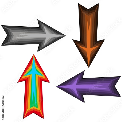 Straight darts - gray, brown, purple and rainbow