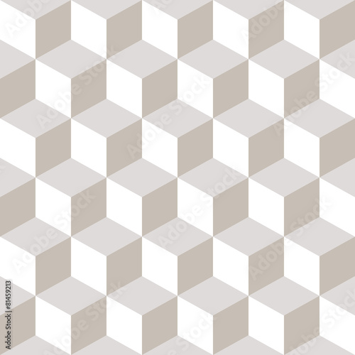 Abstract Checkered Cube Block Gold & White Pattern