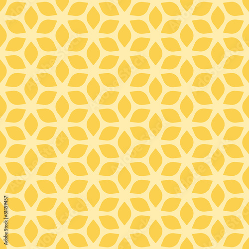 Decorative Seamless Floral Geometric Yellow Background
