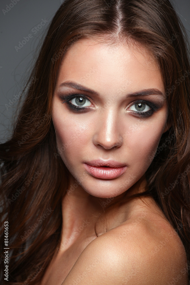 Portrait of young woman with fashion makeup Portrait of young woman with fashion makeup