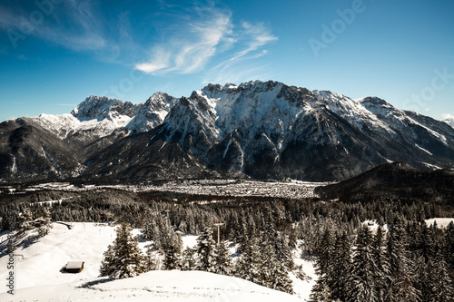 Beautiful mittenwald village and karwendel mountains