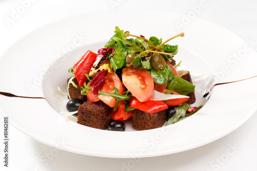 Beautiful salad with croutons