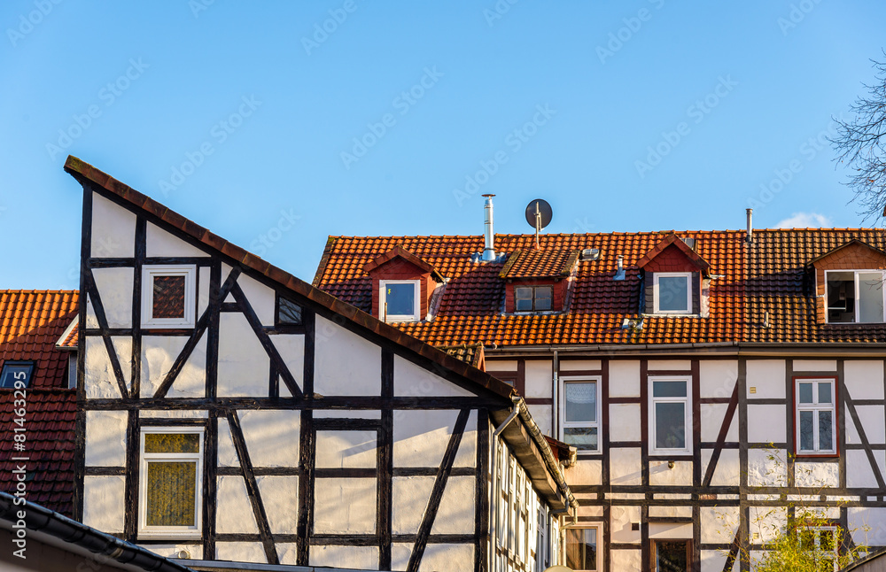 Traditional timbered buildings in Gottingen - Germany, Lower Sax Traditional timbered buildings in Gottingen - Germany, Lower Sax