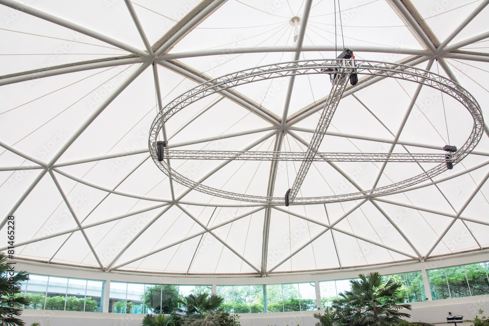 Fabric tensile roof structure background 