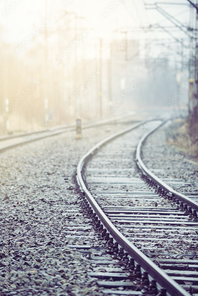 Naklejka premium View of railroad rails