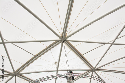 Fabric tensile roof structure background 