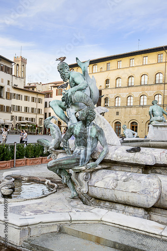 Fountain of Neptune near the Old Palace  Palazzo Vecchio  on Squ