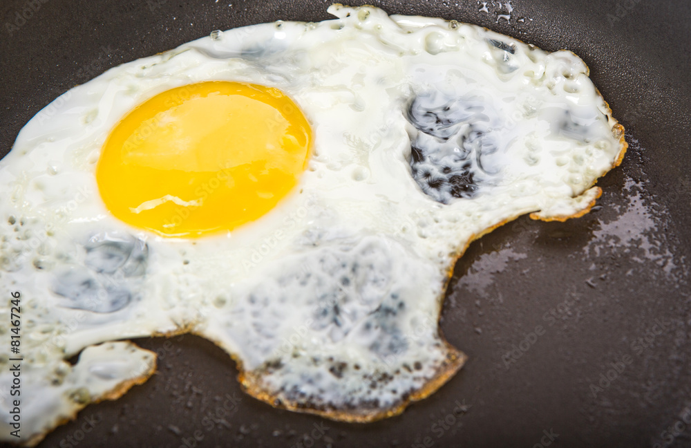 Fried egg in a frying pan Fried egg in a frying pan