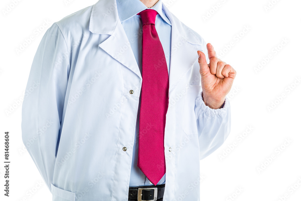little bit gesture by doctor in white coat