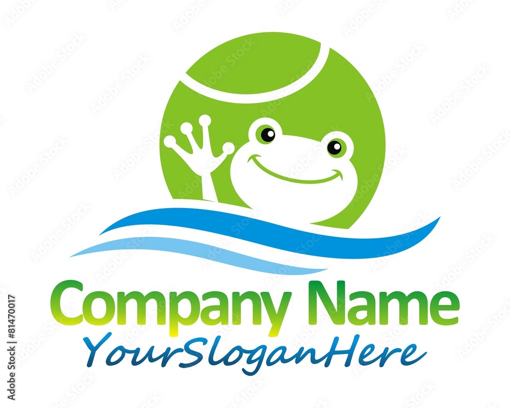 Obraz premium frog toad tennis logo image vector