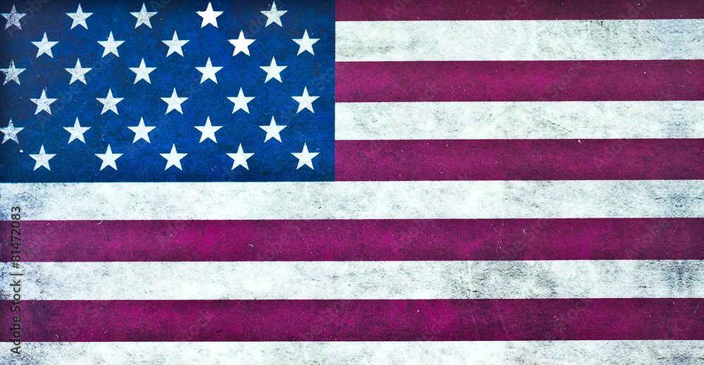 Naklejka premium American flag dirty wall isolate on white background