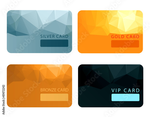 Gold, silver, bronze, VIP premium member cards