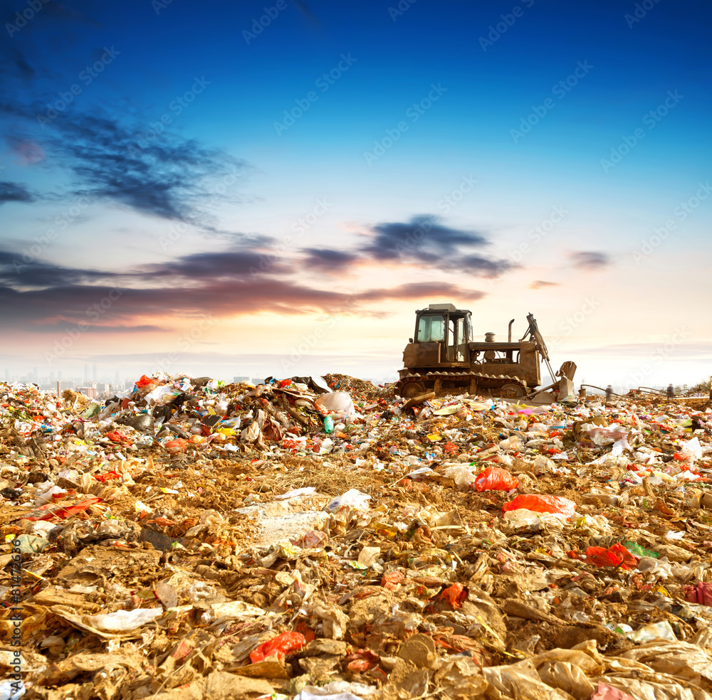 Large heap of garbage inside a processing plant Large heap of garbage inside a processing plant