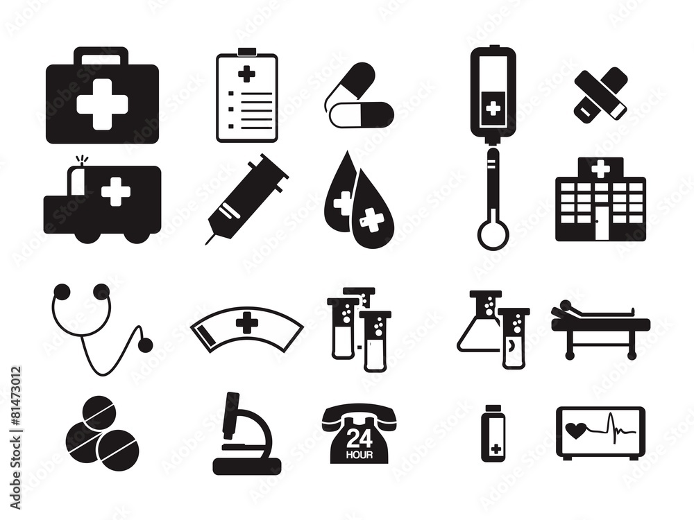 Fototapeta premium Hospital Equipment - Silhouette