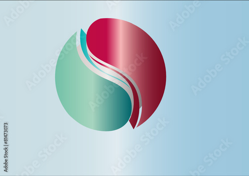 Logo Design vor blauem Hintergrund