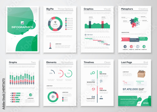 Infographic business brochures for creative data visualization