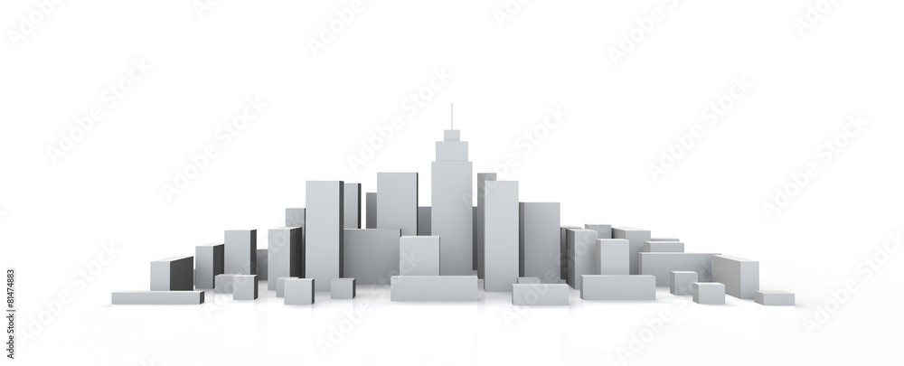 Fototapeta premium Architectural 3D model miniature downtown perspective