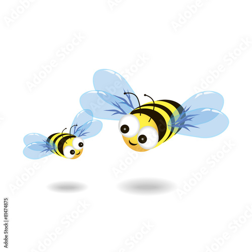 Bee on white background