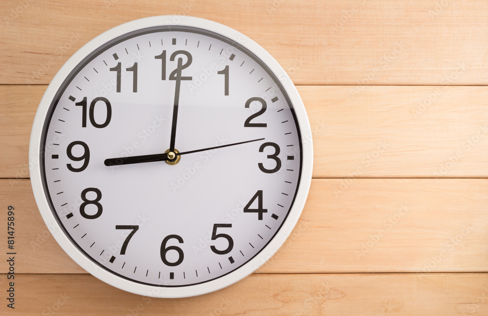 wall clock on wood wall clock on wood