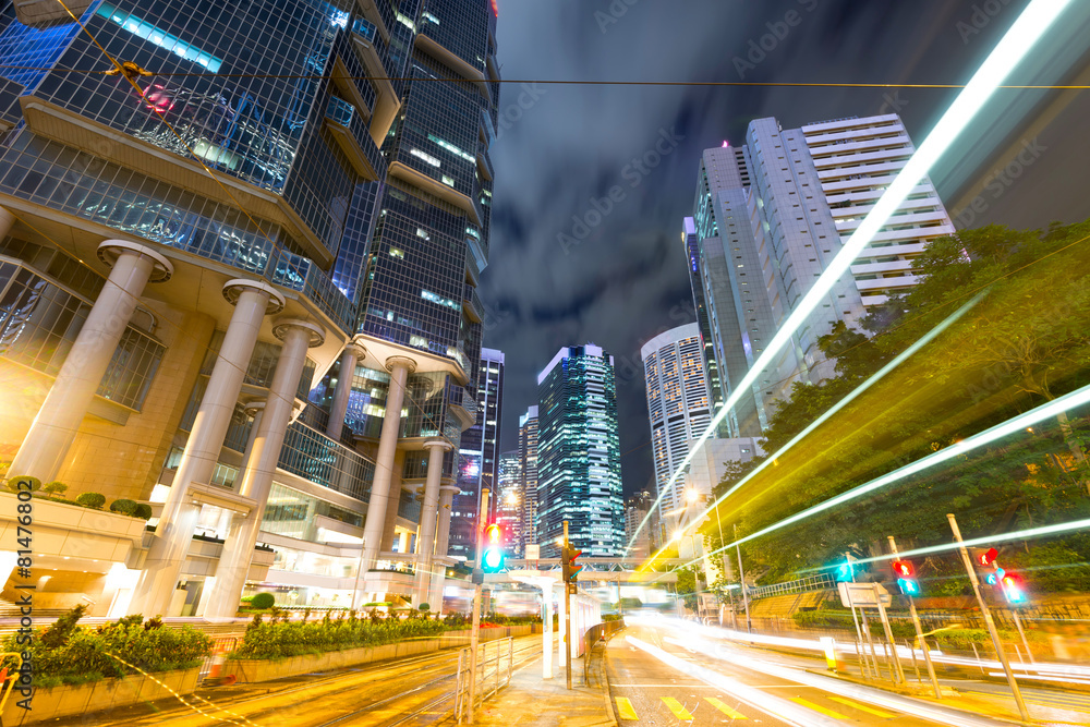 Fototapeta premium traffic in Hong Kong at night