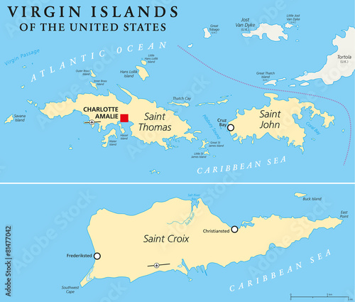 United States Virgin Islands Political Map