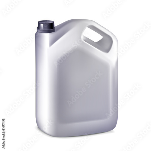 Plastic canister isolated on white background, vector