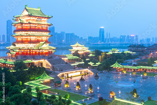 nanchang tengwang pavilion at night