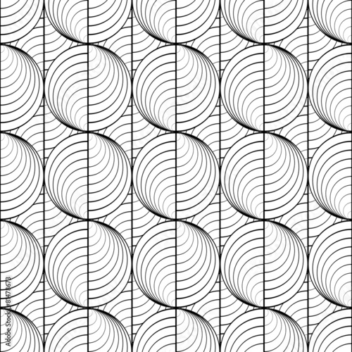 Design seamless uncolored circle lines pattern