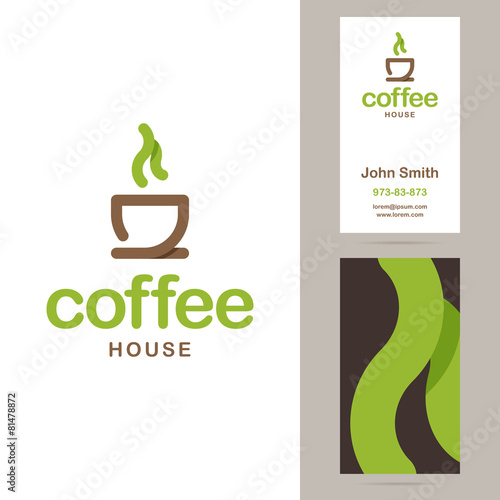 Coffee house logo and business card templates.