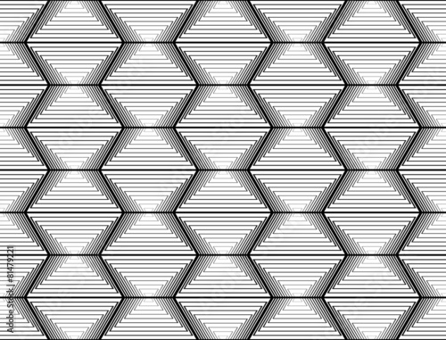 Design seamless monochrome hexagon geometric pattern