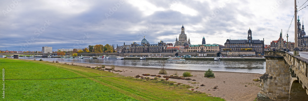 Panoramic scene in Dresden, Germany