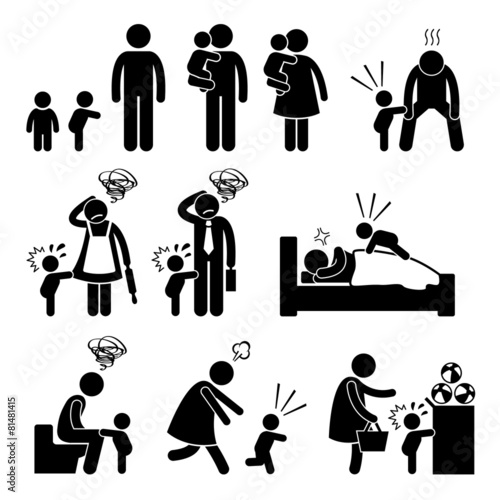 Bad Temper Toddler Baby Tantrum with Mother and Father