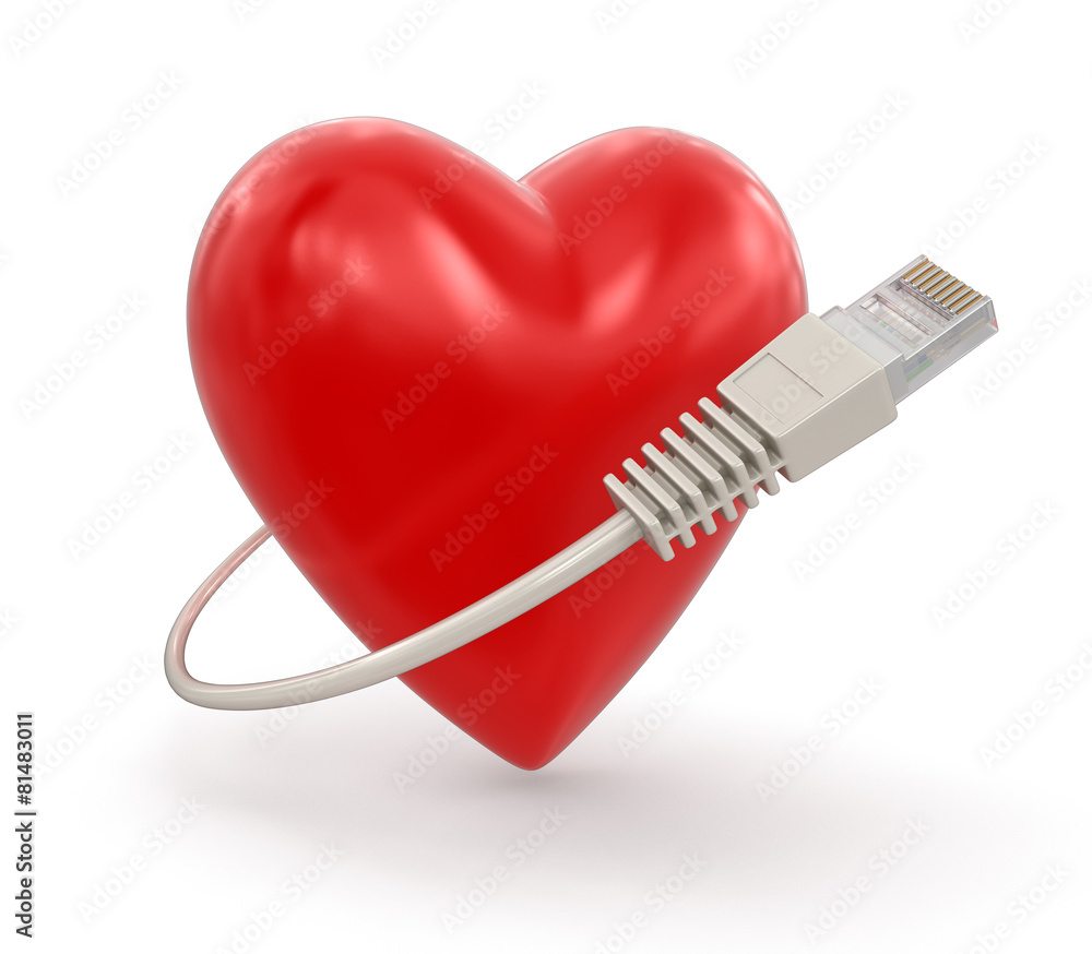 Heart and Computer Cable (clipping path included) Heart and Computer Cable (clipping path included)
