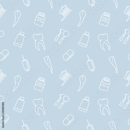 Seamless teeth light-blue pattern