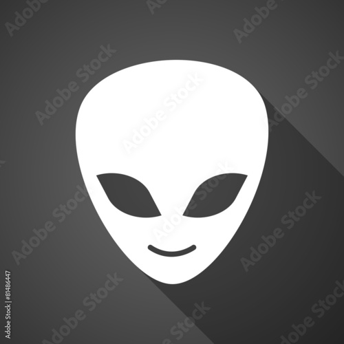 Long shadow alien face icon