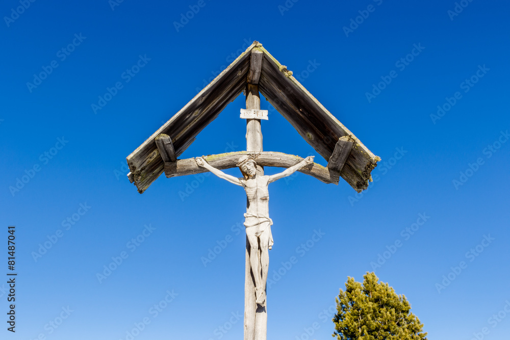 the crucifixion of Jesus Christ on top of the dolomites alps the crucifixion of Jesus Christ on top of the dolomites alps