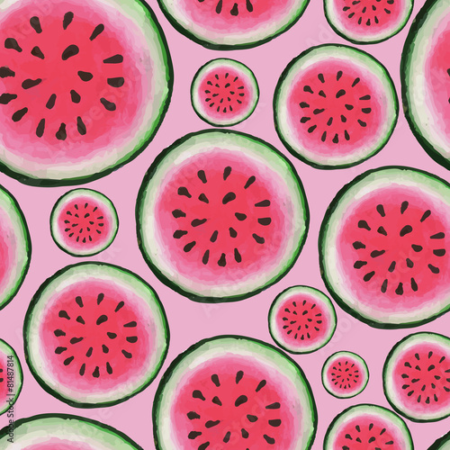 Watermelon fruit endless textured background.