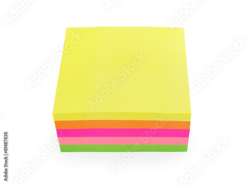 colorful post-it notes isolated on white