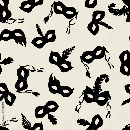 Celebration festive seamless pattern with carnival masks